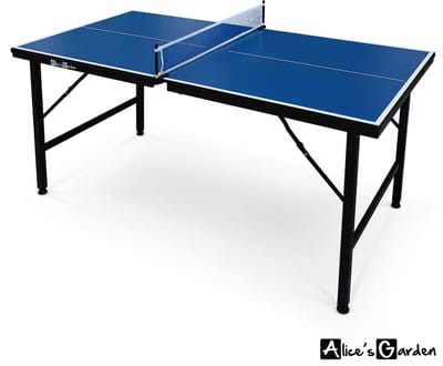 sweeek - Mini opklapbare tafeltennistafel 150x75cm met 4 batjes en 6 ballen, voor binnen gebruik