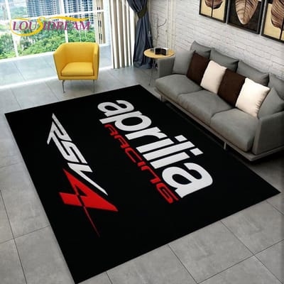 HD Aprilia Racing Motorfiets Logo Tapijt Vloerkleed voor Thuis Woonkamer Slaapkamer Bank Deurmat Decor, kinderkamer Vloerkleed Antislip Vloermat 3D 40x60cm