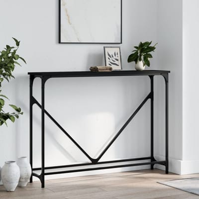 vidaXL - Wandtafel - 102x22,5x75 - cm - bewerkt - hout - zwart