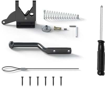 Dailygoods- Deurslot Zelfvergrendelend - Verstelbare Kabel - Zwaartekrachtvergrendeling - Staal - Voor Houten/Metalen Deuren - Eenvoudige Installatie - Poortslot