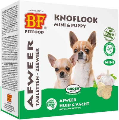 BF Petfood - Hondensnoepjes - Bij Vlo - Knoflook - Zeewier - Mini - 16x55 stuks