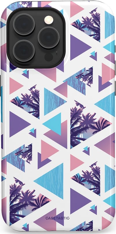 Casetastic Hoesje Geschikt voor Apple iPhone 15 Pro Max Magsafe - Stijlvolle Beschermende Duo-layer Case - Zomervibe geometrie