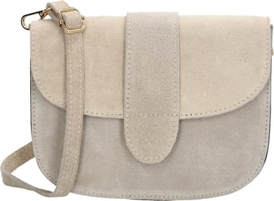 Charm London Anna Schoudertas - Crossbody - Suede - Leer - Leren Dames Tas - Zand