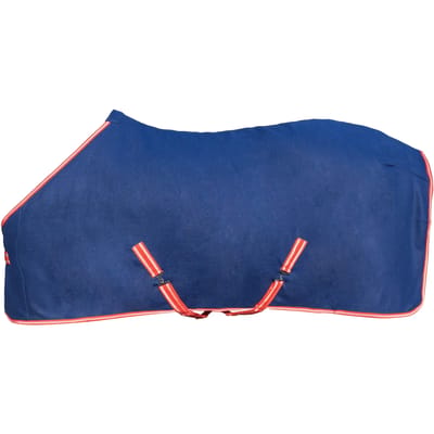 Droogdeken van fleece voor paard met gekruiste singels HKM
