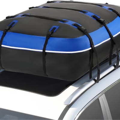 Famanu – Daktas 425 liter / 15 kubieke voet, opvouwbaar, waterdicht, met antislipmat – Zwart