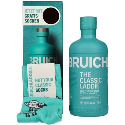 Bruichladdich Whisky Bruichladdich THE CLASSIC LADDIE Scottish Barley Unpeated Islay Single Malt 50% Vol. 0,7l in geschenkverpakking met Socken