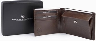 Herenportemonnee Echt Leer - Luxe Geschenkdoos - Plat - Cadeau - Heren Portemonnee Bruin - donkerbruin portemonnee - Vaderdag