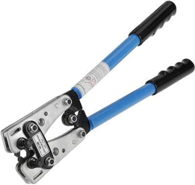 Dailygoods - Dailygoody - Krimptang - Zeskantkrimptang - Handgereedschap voor elektricien - Blauw - Kabeldraadschoen - 6 tot 50 mm² - Geschikt voor professioneel g...