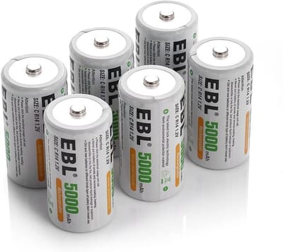 Oplaadbare C Batterijen 5000mAh - Set van 6 Ni-MH C Cellen