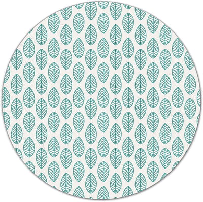 Glazen Snijplank - Kookplaatafdekking - Keuken Bescherming - Hittebestendig Gehard Glas - ⌀ 40 cm - Bladeren blauw