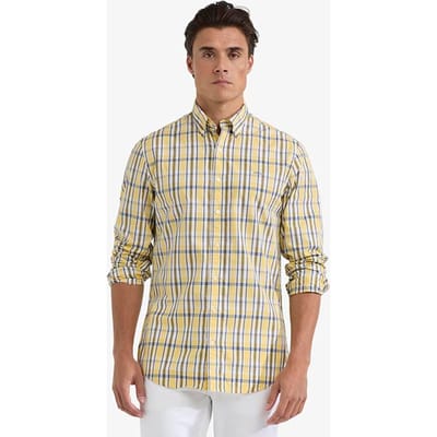 McGregor Summer Check Shirt Lemon Yellow Size: M | Casual Shirts Outlet | Heren | Geel