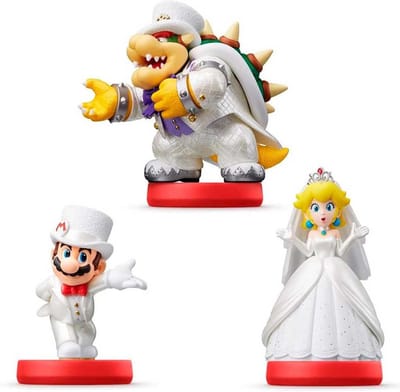 Nintendo AMIIBO Super Mario Odyssey - Mario Peach Bowser Wedding Multi
