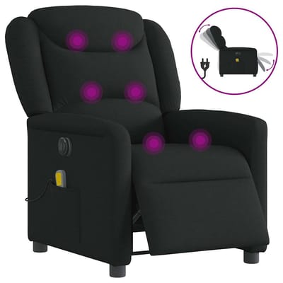 vidaXL - Massagestoel - elektrisch - verstelbaar - stof - zwart