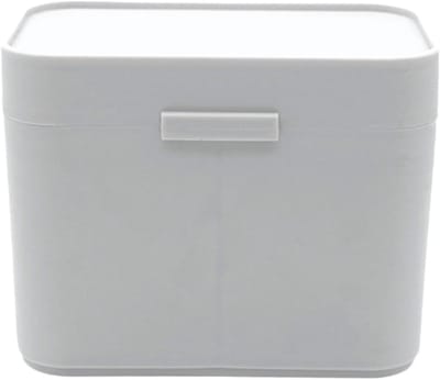 Opbergdoos Wattenschijfjes - Cosmetica Organizer - Beautyproducten Opbergen - Twee Vakken Ontwerp - 12 x 10 x 10 cm - Transparant