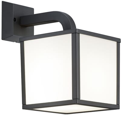 LED Tuinverlichting - Wandlamp Buitenlamp - Trion Cubirino - 5W - E27 Fitting - Warm Wit 3000K - Waterdicht IP54 - Mat Antraciet - Aluminium