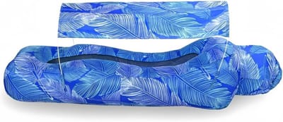 Opblaasbaar Strandbed - Luchtbank Ligstoel - Ontspannen Buiten - Geen Pomp Nodig - 190x75 cm - Blauw