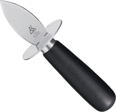 Triangle Oesterbreker met Beschermrand – RVS – Zwart Houten Heft – 17 cm