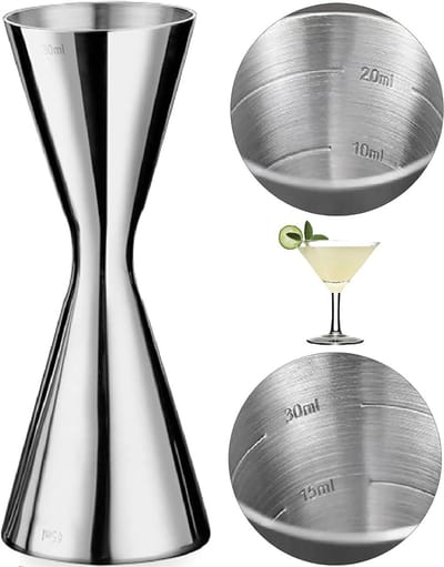 Luxe Barmaatje - 30/45ml - Cocktail - Jigger Maatbekertje - Maatbeker Cocktail - Jigger voor Cocktails - Cocktail Maatbeker - Drankmaatje - Maatschenker - Cocktailmaatje - Drank Maatbeker - Bar Butler - Mixing glas - 1 Stuck