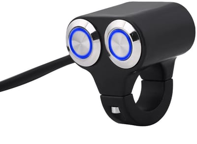 Shopcentral - Universele Motorhandgreep Schakelaar - 7/8 inch - Handmatig - Type A - Geschikt voor Motoren - Inclusief LED Indicator