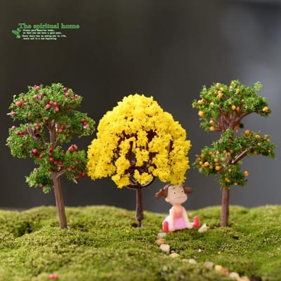 Miniatuurbomen Set 12 Stuks - Realistische Landschapsdecoratie - Meerkleurig Foam - Voor Diorama & Modelspoor - Mini Bomen Landschap Modelbouw Accessoires