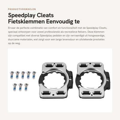 Dailygoods- Fietsklemmen - Compatibel met Speedplay pedalen - 9 Schroeven - Duurzaam materiaal - Eenvoudig te installeren - Comfortabel om te lopen - Fietsschoenen