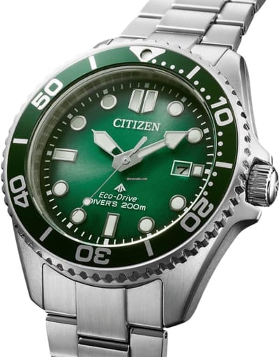 Citizen Herenhorloge Promaster Marine BN0269-50W | staal kleur, groene wijzerplaat | draaibare bezel, datumweergave, lume, waterdicht 20 bar