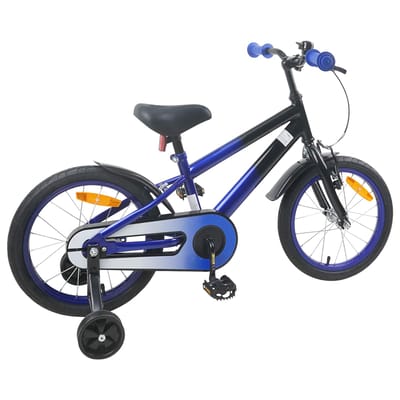 vidaXL - Kinderfiets - 16 - Inch - voor - 4-6 - jaar - oud - Blauw - Zwart