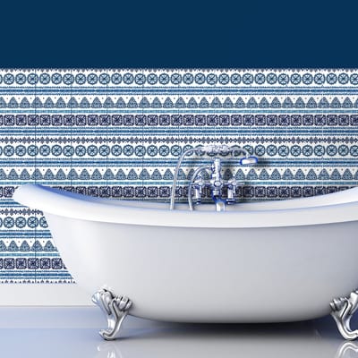 Zelfklevende muurtegelstickers voor keuken en badkamer - 60 etnische Accra cementtegelstickers - 60 stickers 20x20cm