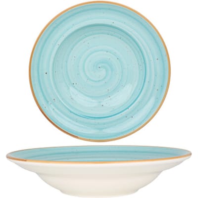 Bonna Pastabord - Aqua - Porselein - 24 cm (400cc) - set van 2