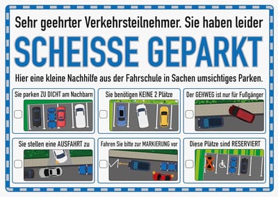 Parkeer Notitieblok - Grappige Boetes - Foutparkers Informeren - 50 Humoristische Vellen - DIN A6 Formaat