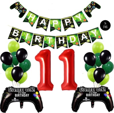 Snoes Mega Game Gamers Helium Verjaardags Ballonnen Feestdecoratie Red Cijfer Ballon nr 11