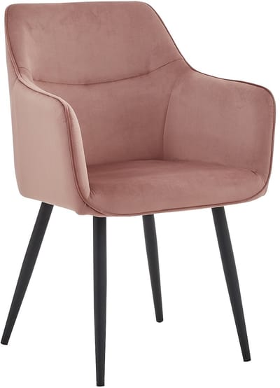 Colenis® - City Eetkamerstoel - Set Van 2 - Roze - Velvet - Industrieel - Met armleuning