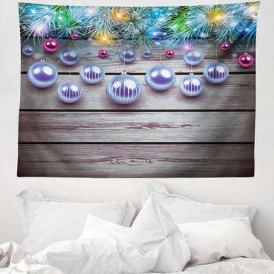 ABAKUHAUS kerstwandkleed, gemaakt van zachte microvezelstof, 150 x 110 cm, groen en rood