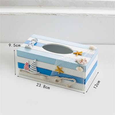 Opbergdoos 24cm Decoratief Creatief Houten Marine Restaurant Opbergorganizer Servethouder Houten Plank Mediterrane Stijl