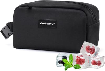 SnelShoppen - Mini Koeltas - Kleine Lunch Tas met Ingebouwde IJs Packs - Zwart | Geïsoleerde Cooler Bag voor Kantoor, School, Reizen en Picknick - Ide
