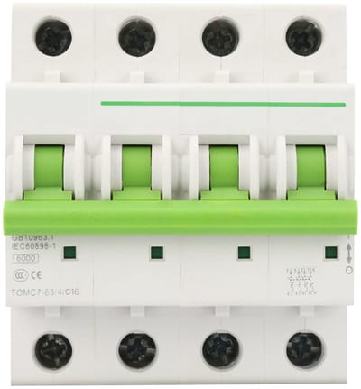 Allecto - Miniatuur Circuitonderbreker - Automatische Schakelaar - Betrouwbare 4 Polige Schakelaar - 380V/415V - Type C - 6KA - Geschikt voor Elekt...