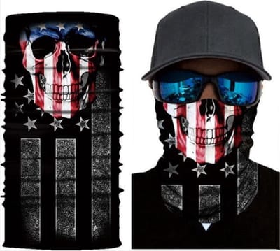 Scoby - Motor Gezichtsmasker & Nekwarmer - Joker & Amerikaanse Vlag - Schedel Skimasker - Motorsjaal voor Halloween - Spatmasker/Face Shield