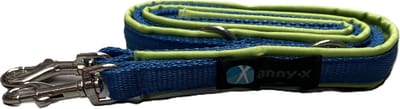 AnnyX- tweevoudig verstelbare hondenlijn, deels gewatteerd- hondenriem middel-BOLT-Limited Edition kleur; vergeet mij nietje-- 175cm voor kleine honden-korte wandellijn