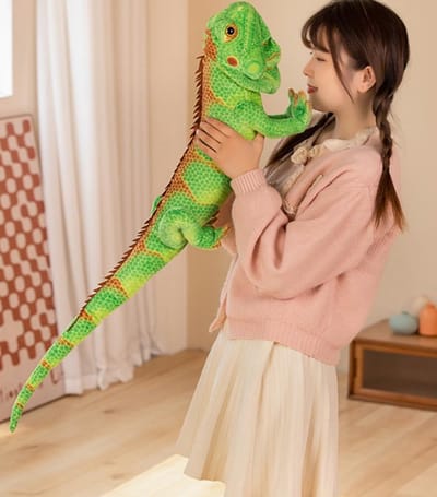 Pluche Hagedis - Knuffel Reptiel - Decoratie en Spel - Realistisch Ontwerp - 95 cm Lengte - Groen