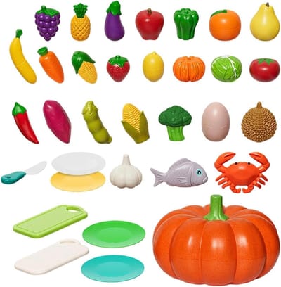 Speelgoed Keuken Eten - Namaak Boodschappen - Doen alsof Spel - Realistisch Ontwerp - 34 Delige Set - Multicolor