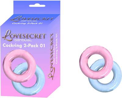 Lovesecret Sensual – LS35 – Cockring 2-Pack 01 (Pink & Blue)