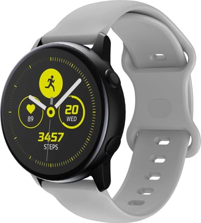Cadorabo Silicone bandje 20mm geschikt voor Samsung Galaxy Watch 42mm / 3 / 4 / 5 / Sport in GRIJS - Vervangingsmanchet geschikt voor Huawei Watch 2 geschikt voor Nokia Steel geschikt voor LG Watch Sport enz.
