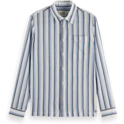 Scotch & Soda Textured Stripe Shirt Lavender Stripe Taglia: S | Camicie Casual Outlet | Uomo
