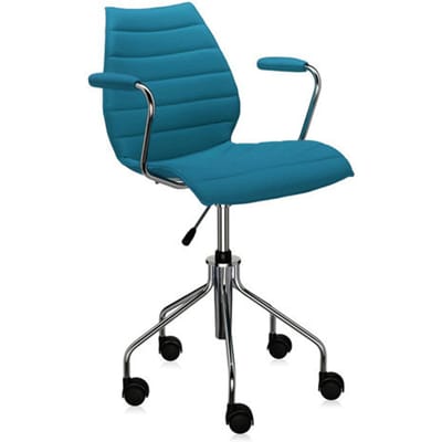 Kartell - Maui Soft draaistoel - Trevira petrol - blauw