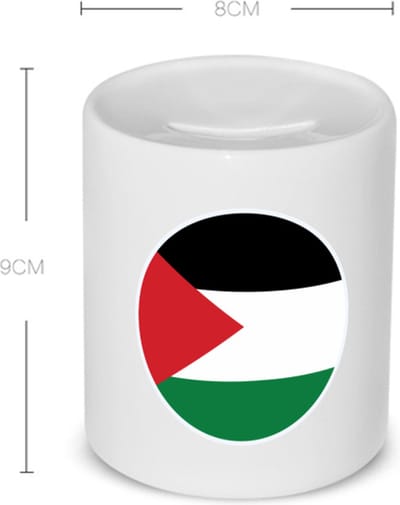 Akyol - palestina vlag Spaarpot - Palestina - mensen die liefde willen geven aan palestina - degene die van palestina houden - supporten - oorlog - verjaardagscadeautje - gift - geschenk - kado - 350 ML inhoud