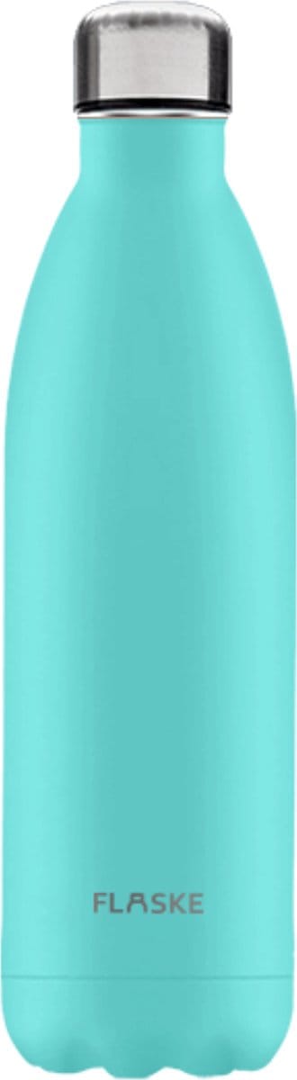 FLASKE Original Drinkfles 1 liter - Geïsoleerde RVS Waterfles - BPA-vrij - 12u Warm & 24u Koud - Geschikt als Thermosfles en Thermoskan - Water Bottle Stainless Steel - Wave