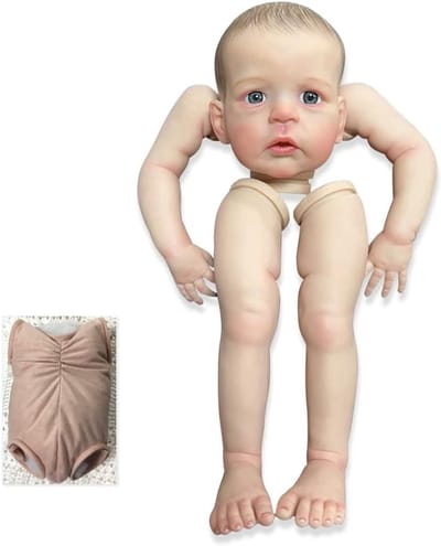Babypop Onderdelen - Realistische Pop - Hobby Assemblage - Voorgeschilderde Kit - 24 Inch - Bruine Ogen