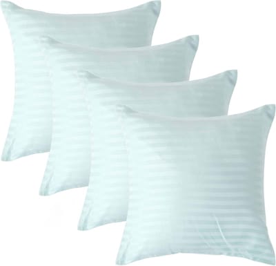 Homescapes Satijn Streep Katoen Kussensloop 40x40 cm – Set van 4 – Aquablauw – 100% Egyptisch Katoen – Draaddichtheid 330