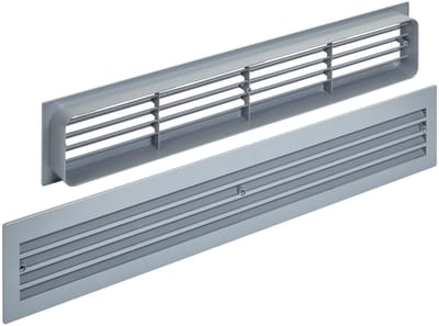 SOTECH 1 paar ventilatieroosters BRISE 457 x 92 x 17 mm voor deuren sleufperforatie Grijs