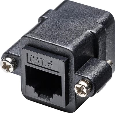 Pro RJ45 Montageadapter with mounting flange Zwart - Zwart